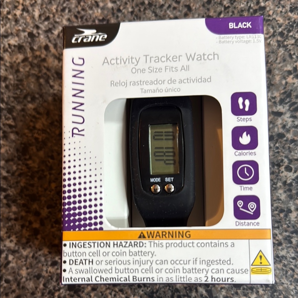 Brand New Crane Black Activity Tracker Watch